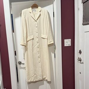 Elegant Cream Long Coat
